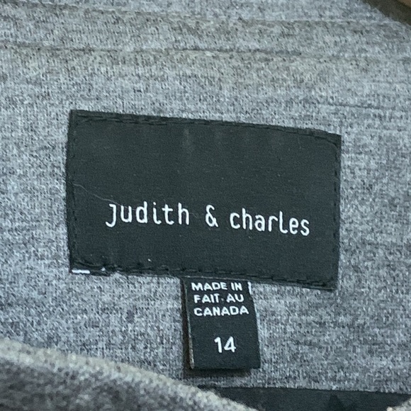 Judith & Charles | Heathered Gray Moto Button Down Lined Jacket Blazer 14 - Picture 12 of 17